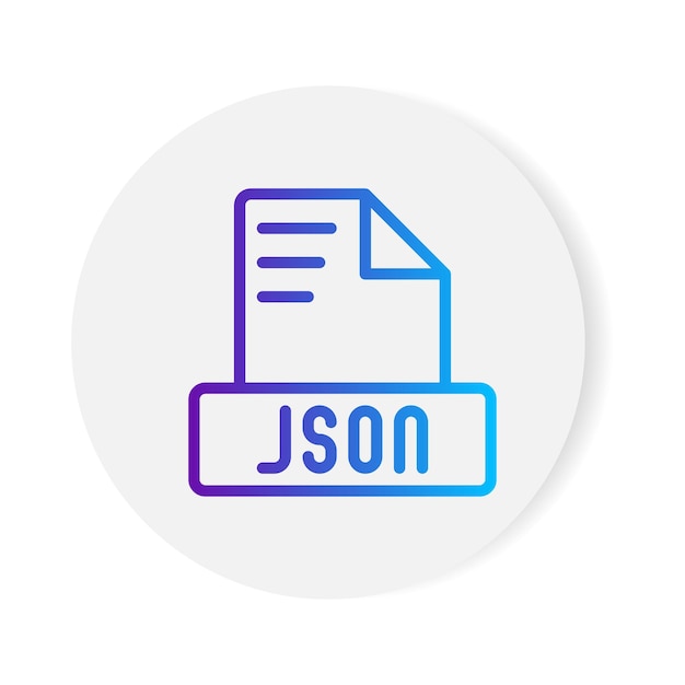 Json document formaat bestand icoon met gradiënt contouren vector illustratie