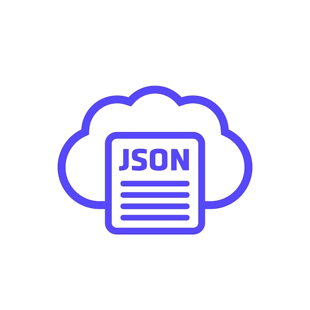 JSON file document in a cloud icon