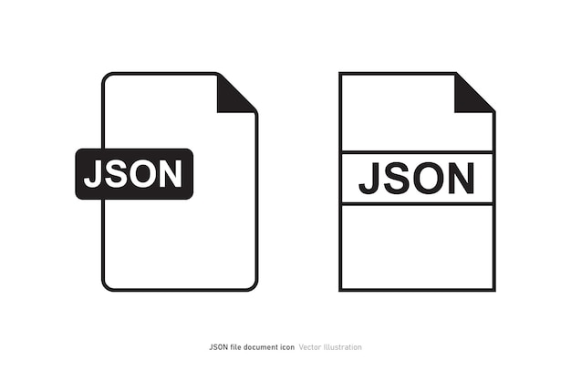 Vettore illustrazione vettoriale della progettazione dell'icona del documento in formato file json