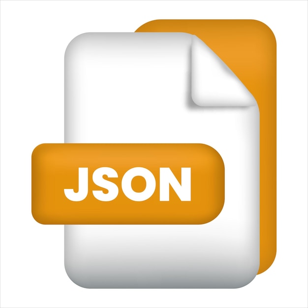 Vector json file format icon json file format 3d render icon json file format document color icon vector