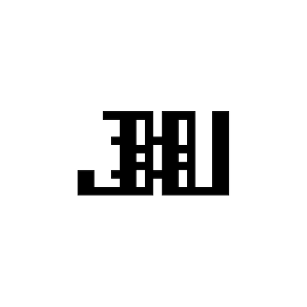 JUモノグラムロゴデザイン文字テキスト名シンボルモノクロロゴタイプアルファベット文字シンプルロゴ