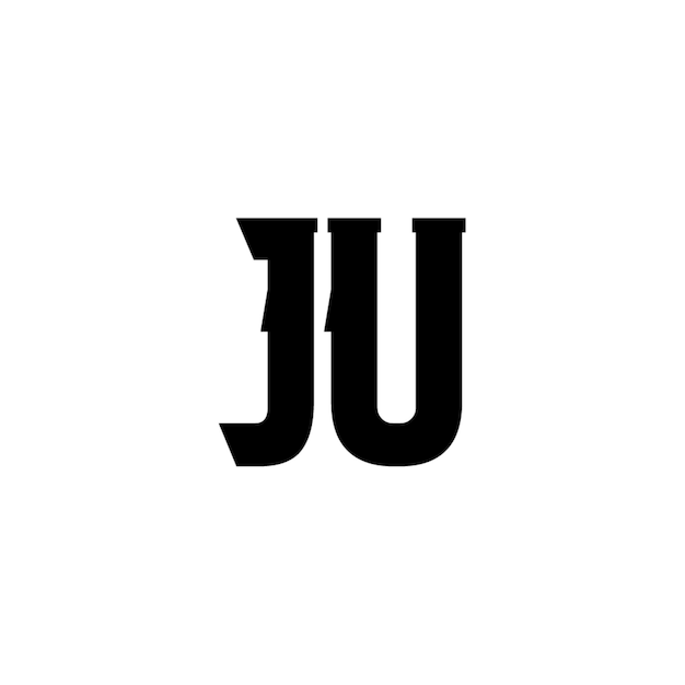 JU monogram logo design letter text name symbol monochrome logotype alphabet character simple logo