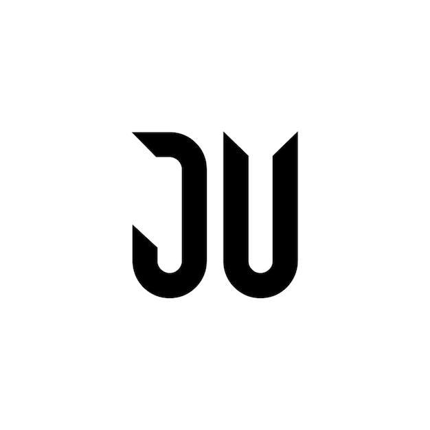 JU monogram logo design letter text name symbol monochrome logotype alphabet character simple logo