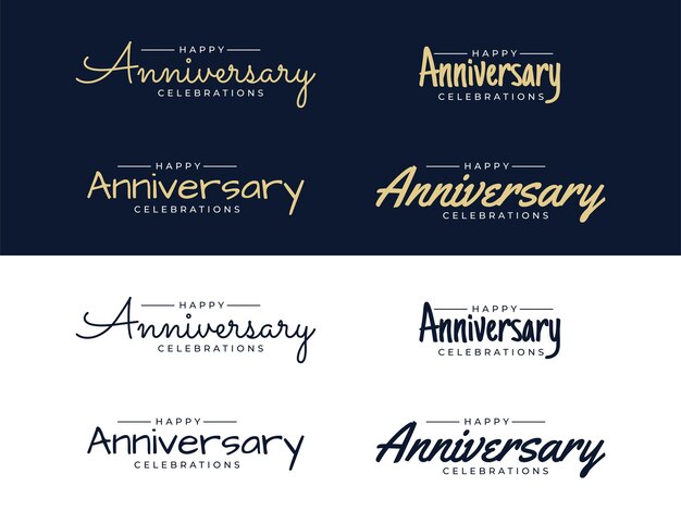 Vector jubileumvieringen logo met linten gouden kleur is elegant en luxueus