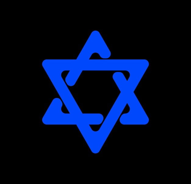 Vector judaism vector icon in blue colors