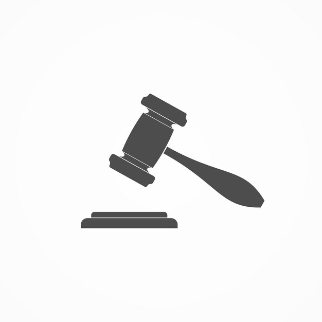 Vector judge or auction hammer icon vector illustration