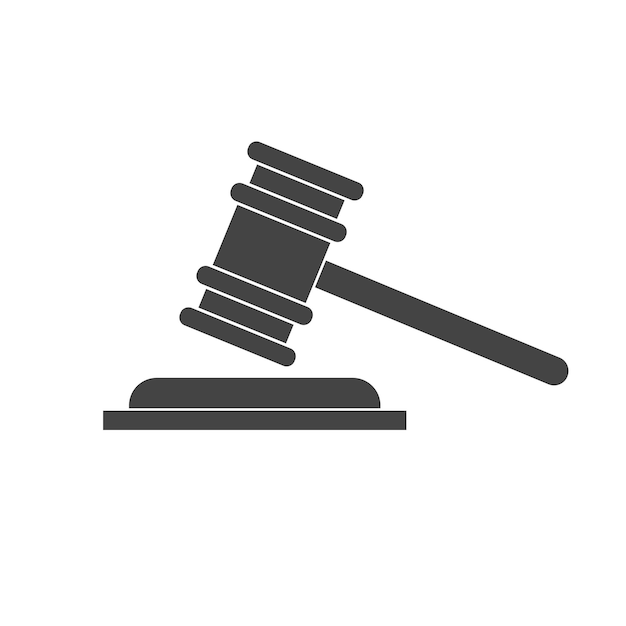 Judge gavel icon Law hammer symbol Vector illustration