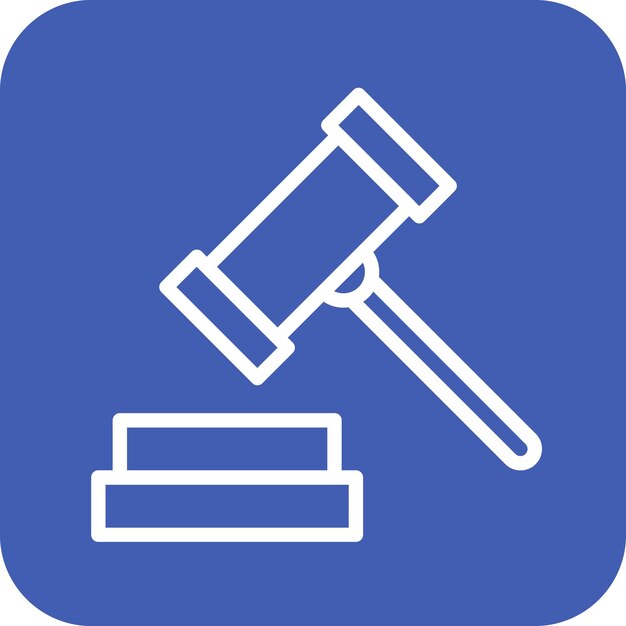 Judge Hammer vector icoon illustratie van Crime and Law iconset