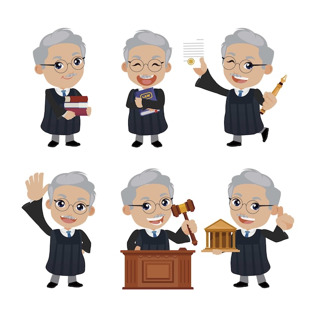 Judge with different poses vector