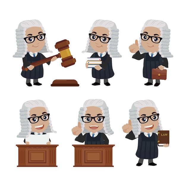 Judge with different poses vector