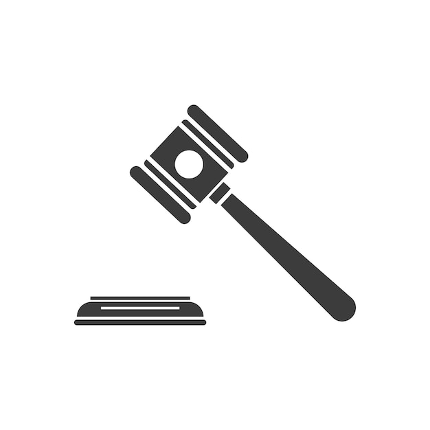 Значок молотка судебной системы на белом фоне вектор