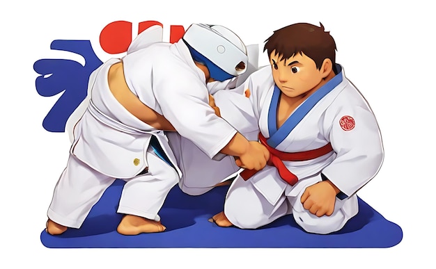 Vector judo game logo design