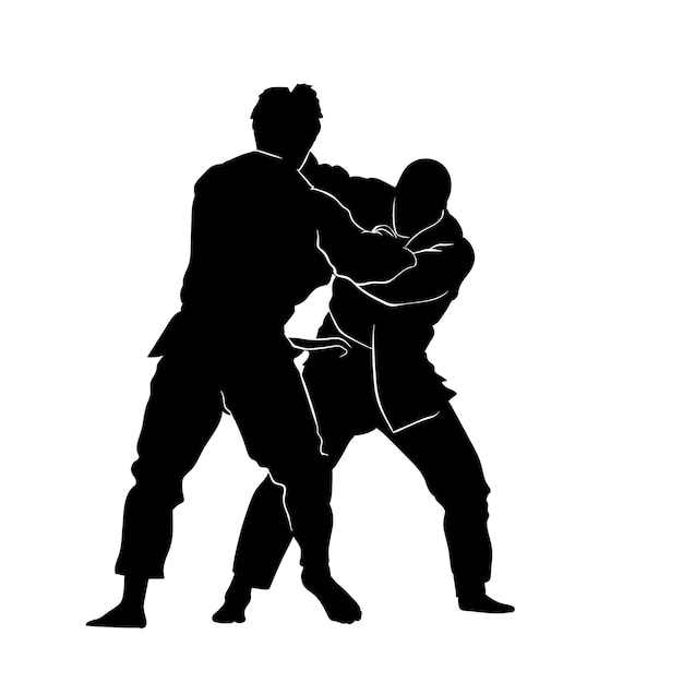 judo vechters silhouet illustratie