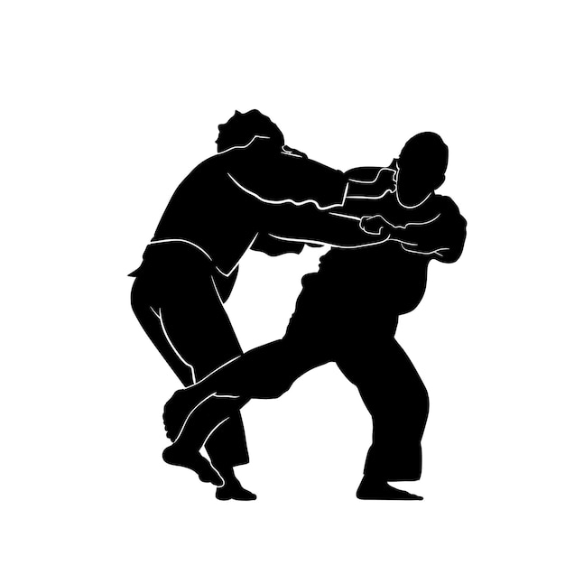 judo vechters silhouet illustratie