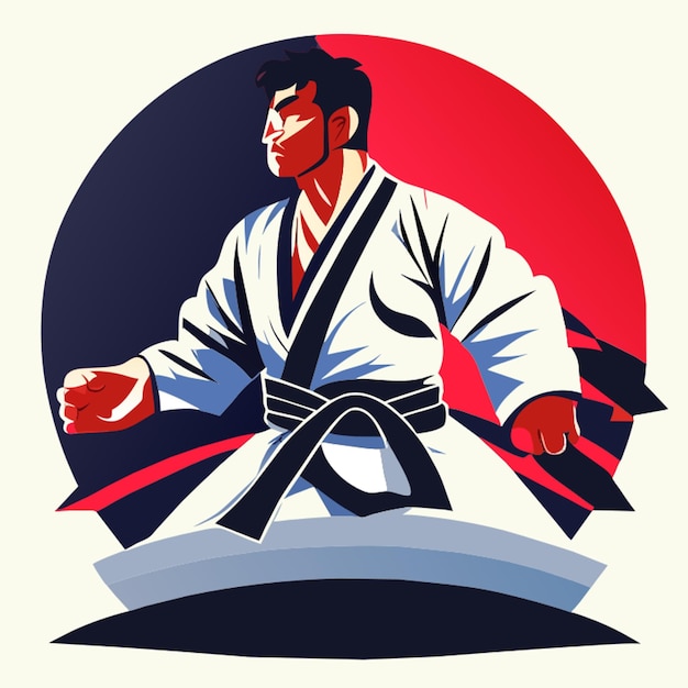 Vector judoka vector illustration