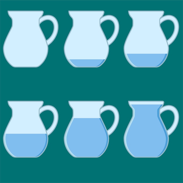 A jug filled with water empty vector