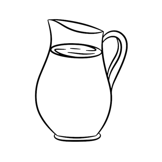 Jug of milk contour Vector illustration