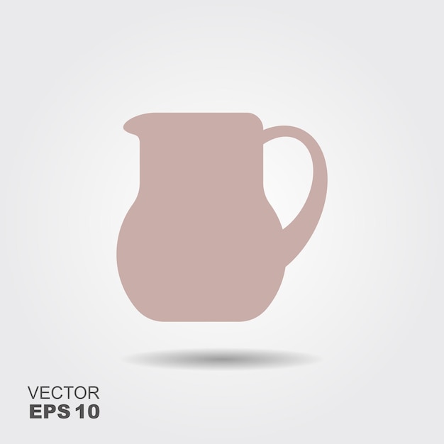 Jug for milk juice or water flat icon