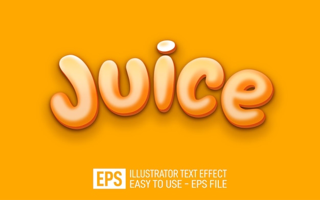 Vector juice 3d text editable style effect template