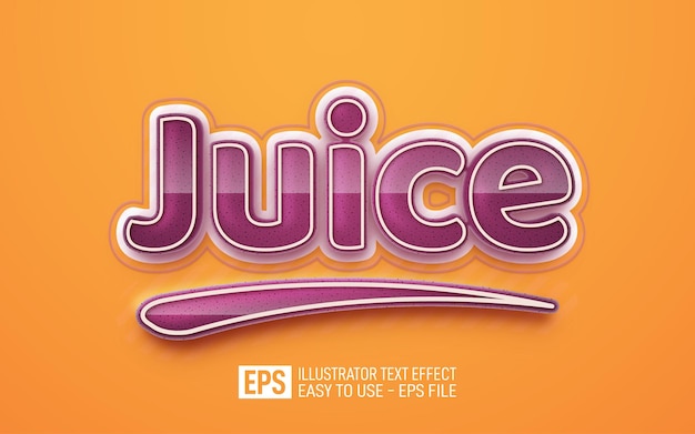 Modello di effetto stile modificabile testo 3d succo juice