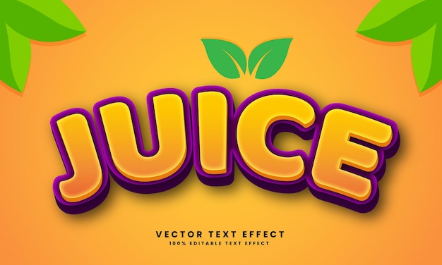 Vector juice 3d vector editable text effect with background