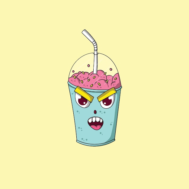 Juice angry Drink Monster Illustration