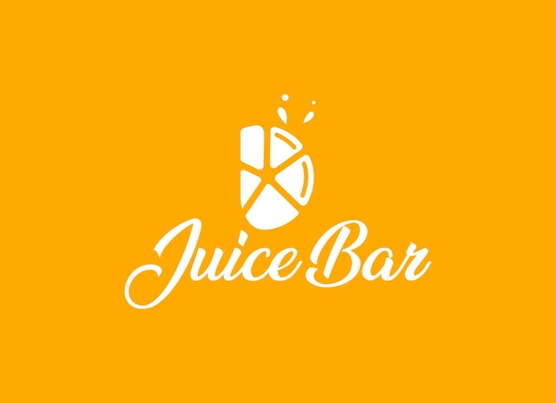 Modello di progettazione del logo della barra di succo. vettore logo succo fresco.