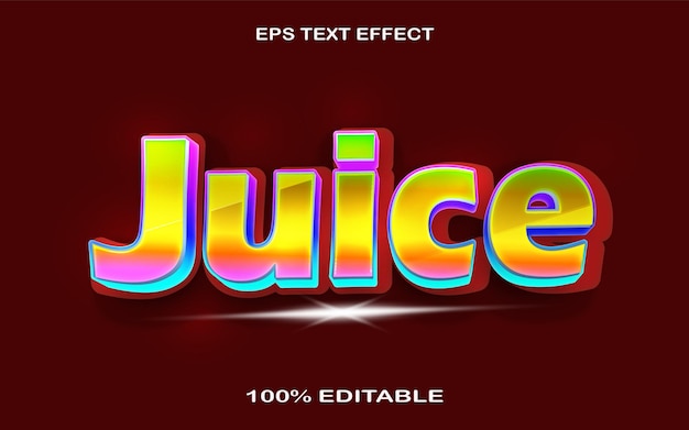 Juice bold 3d style editable text effect