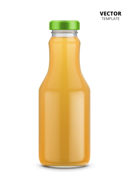 Juice bottle glass mockup  isolated