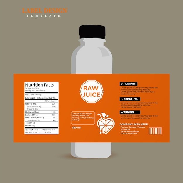 Juice Bottle Label Design