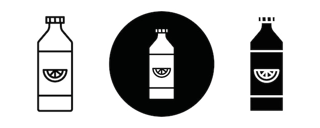 Juice bottle outline icon collection or set Juice bottle Thin vector line art