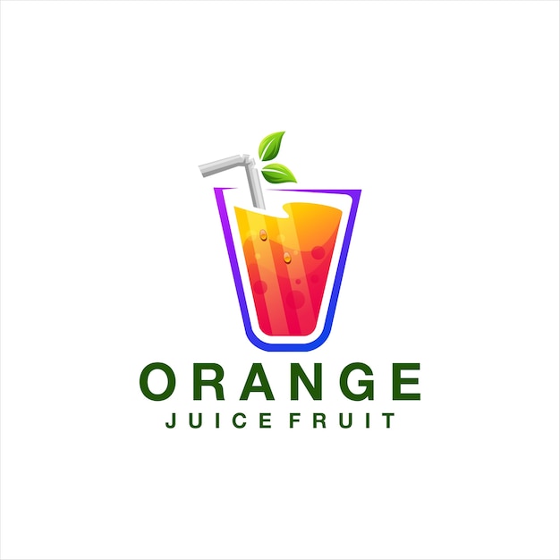 Vector juice color gradient logo design