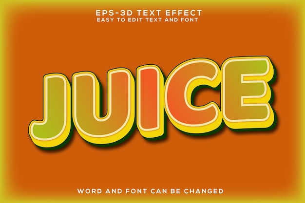 Juice colorful 3d text effect