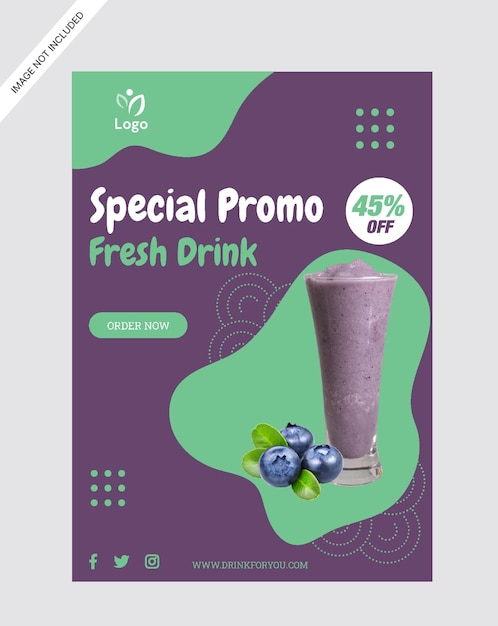 juice drink flyer poster promotion store design template