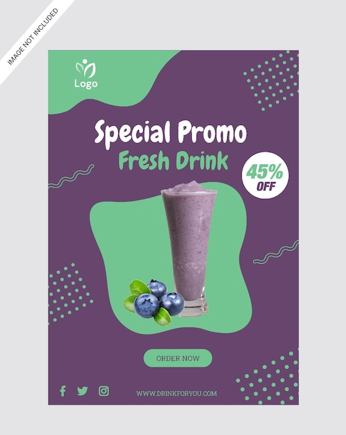 Vector juice drink flyer poster promotion store design template