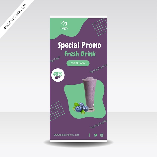 juice drink roll up banner store promotion design template