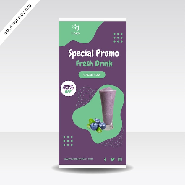 juice drink roll up banner store promotion design template