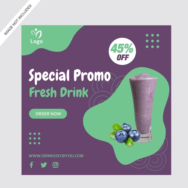 Vector juice drink social media promotion instagram post design template