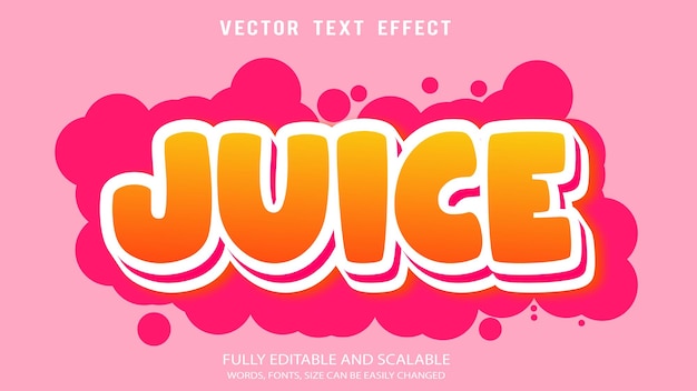 Juice editable text effect 3d style