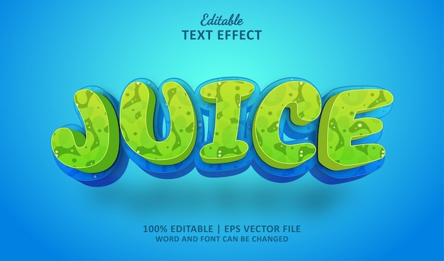 Vector juice editable text effect style