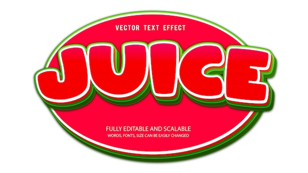 Vector juice editable text effect vector 3d style