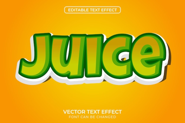 Juice editable text effect vector