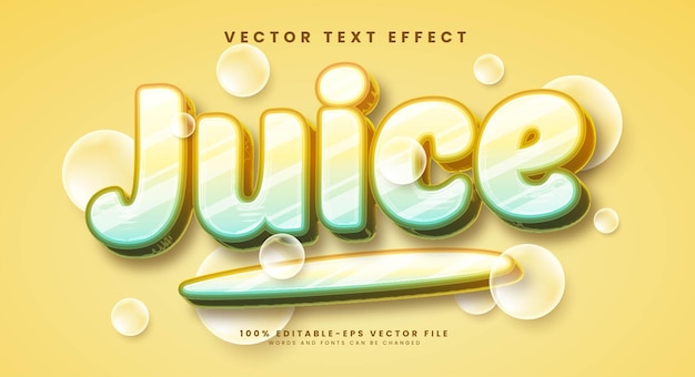 Juice editable vector text effect suitable for juicy product