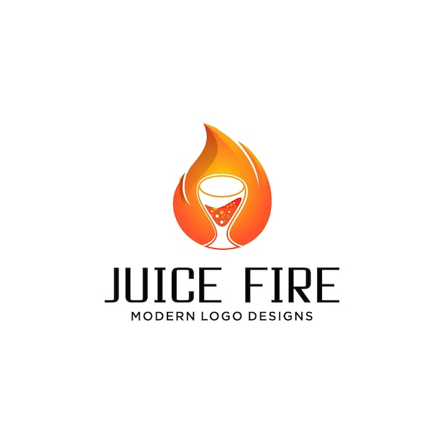 Juice Fire Logo Designs Modern vectors