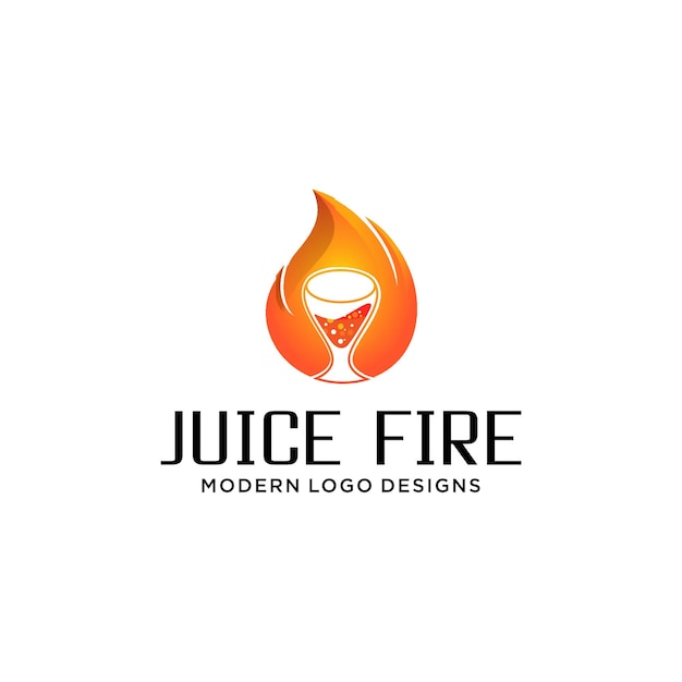 Juice Fire Logo Designs Moderne vectoren