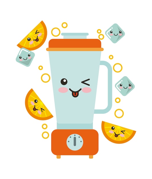 Juice fruit kawaii character isolated icon