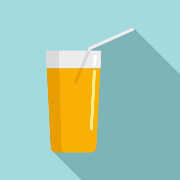 Vector juice glass icon flat illustration of juice glass vector icon for web design