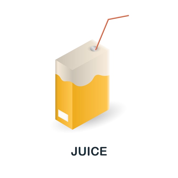 Juice icoon 3d illustratie uit fast food collectie Creatief Juice 3d icoon voor web design templates infographics en meer