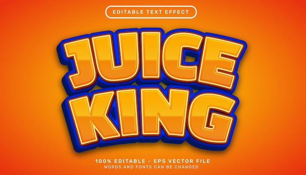 Juice king 3d text effect and editable text effect