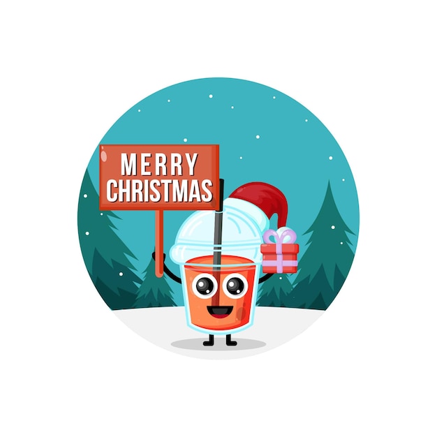 Juice merry christmas character cute logo